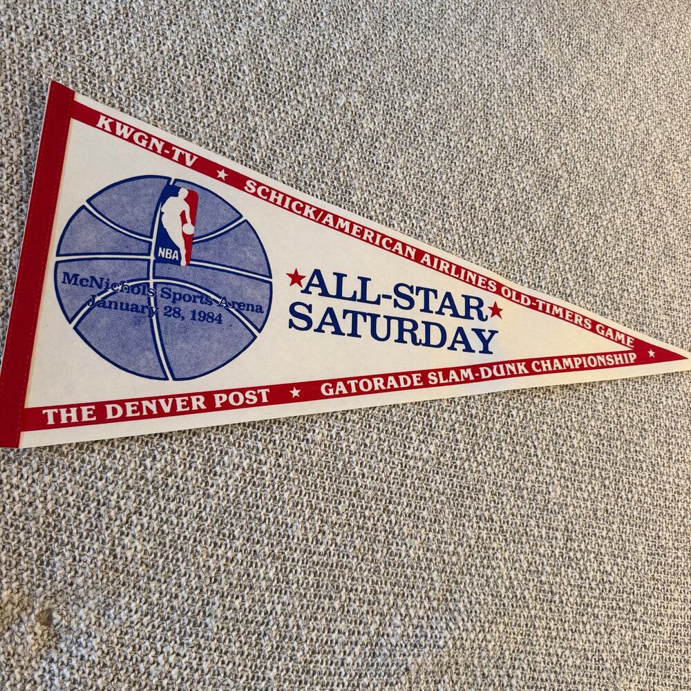 All-Star Saturday NBA Basketball Pennant 1984 Gatorade Slam-Dunk Championship - Picture 2 of 5